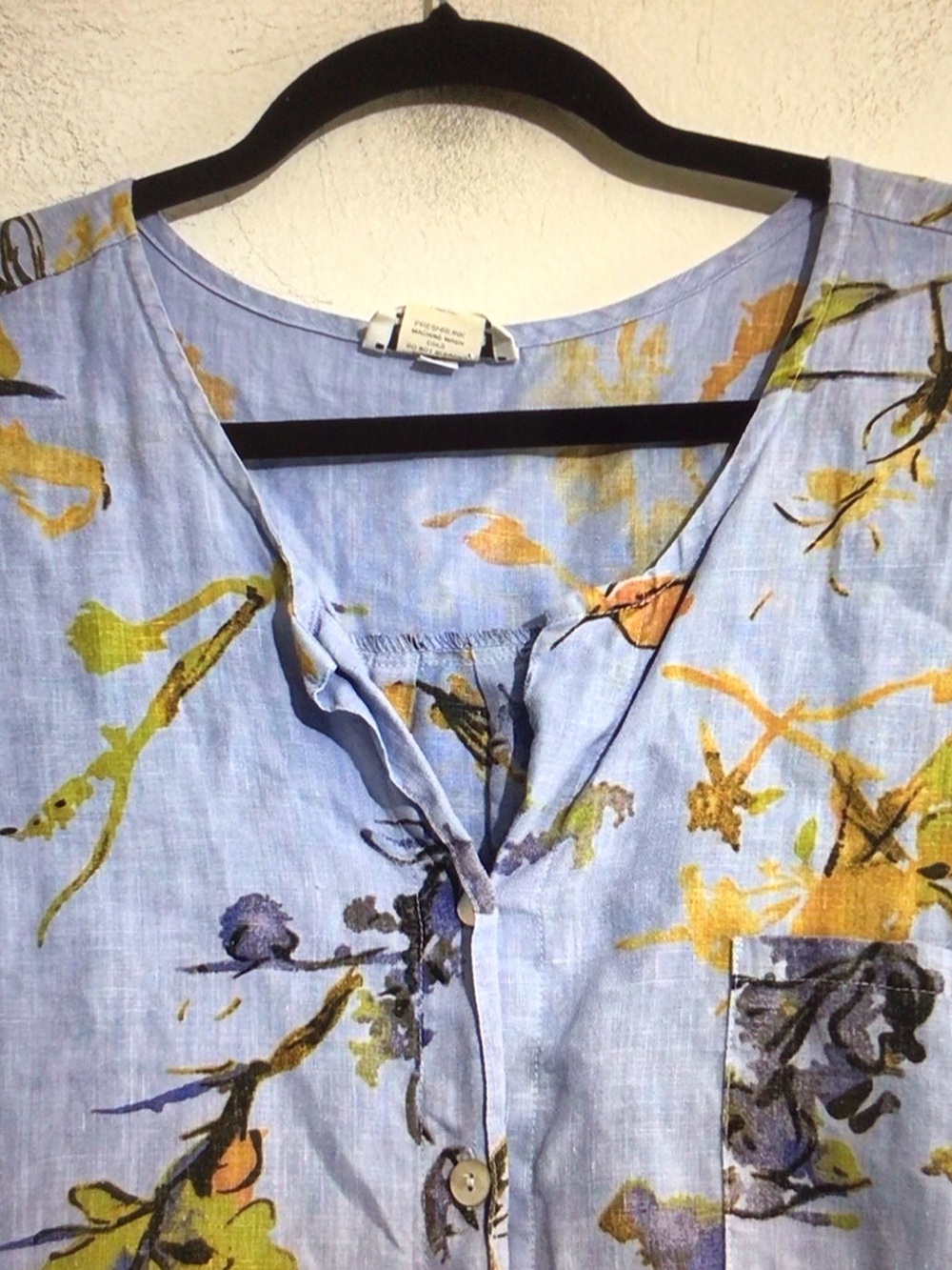 Habitat Light Blue Floral Button-Front Blouse - Picture 6 of 6